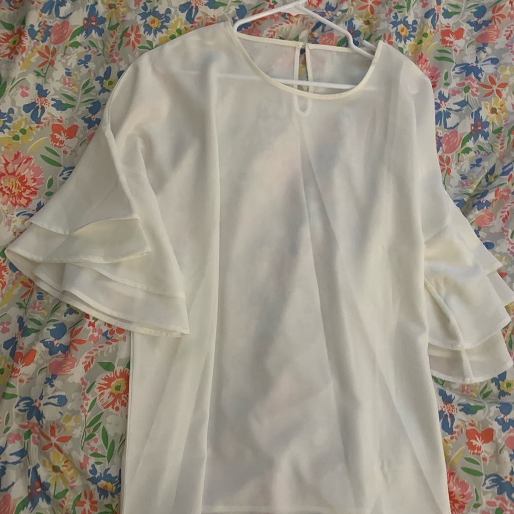 Polyester Blouses one lt blue and one off white - Picture 4 of 6